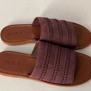 Roxy Burgundy Synthetic Flat Sandals or Slides Women's Size 9 - Kaia - New